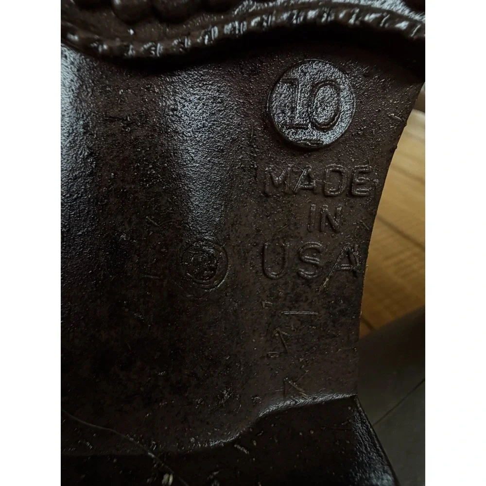 LaCrosse Mens 10 Brown Rubber Work Boots Waterproof Made in USA Tall Rain Boots